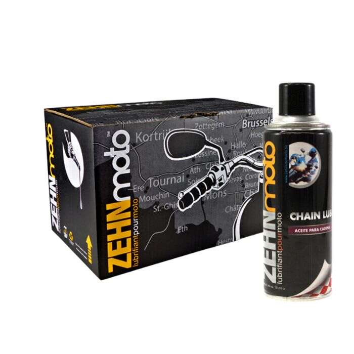 Caja Con 12 Pzs Lubricante Para Cadena Zehnmoto 400 ml